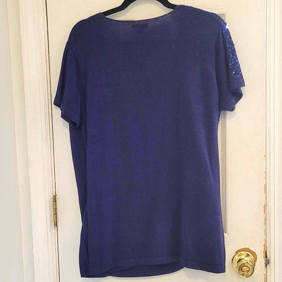 Iman Sparkley Blue Accent Sweater Large - Picture 3 of 9